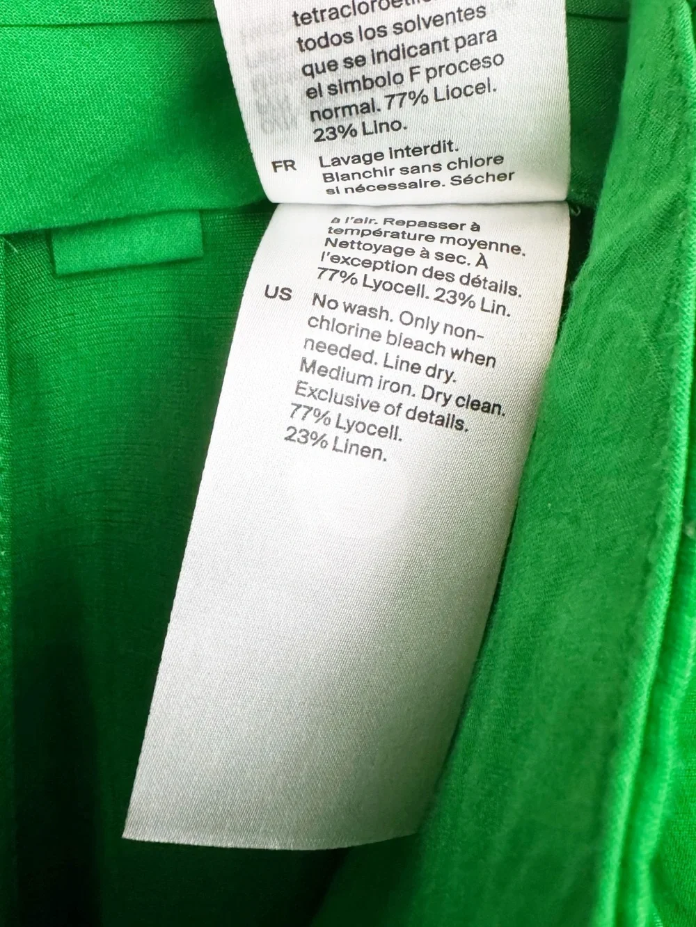 NWT COS High Waisted Wide Leg Trouser Pants Green